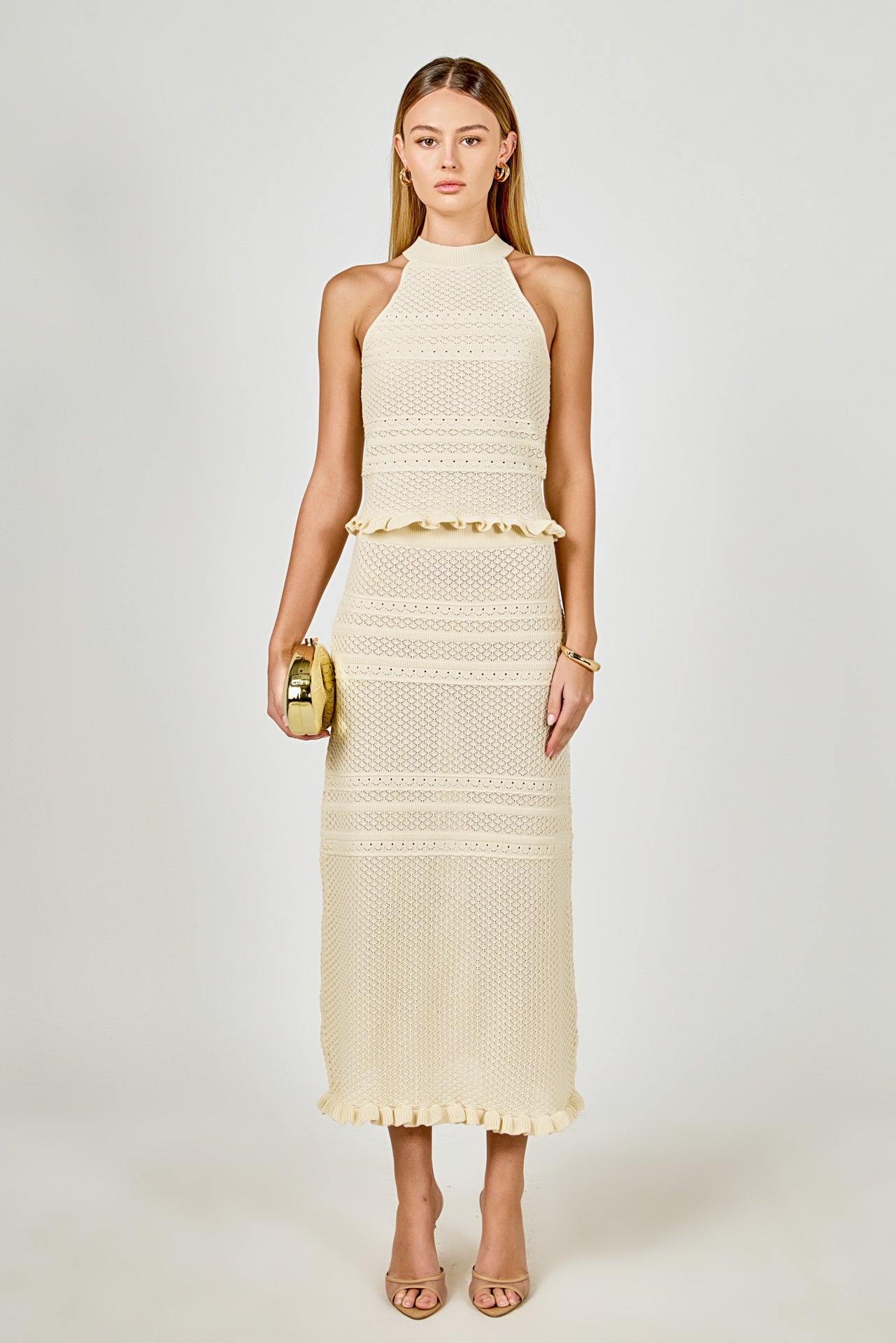 ENDLESS ROSE - Knit Pointelle Racerback Top - TOPS available at Objectrare