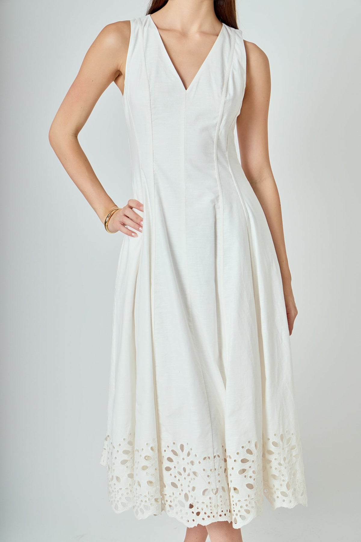 ENDLESS ROSE - Embroidered Flounce Maxi Dress - DRESSES available at Objectrare