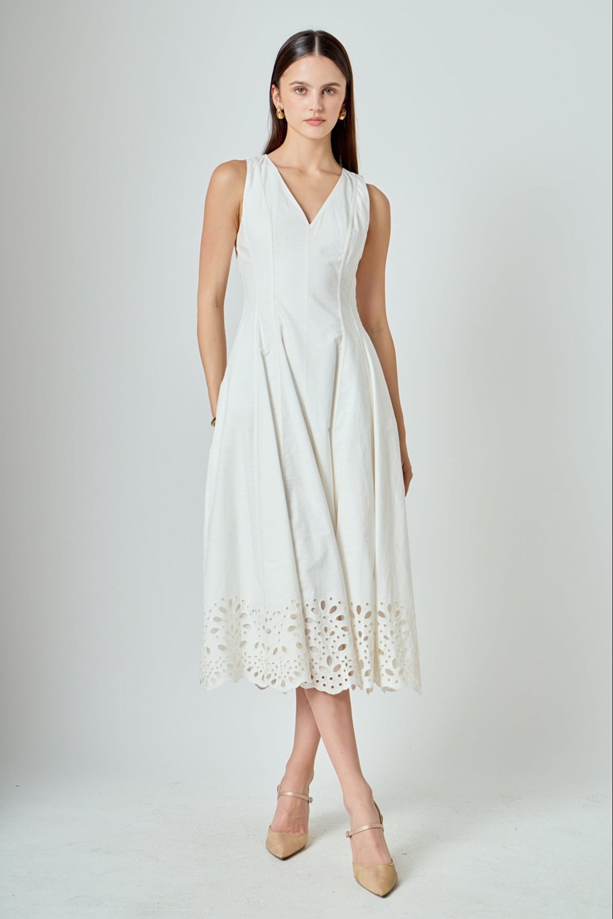 ENDLESS ROSE - Embroidered Flounce Maxi Dress - DRESSES available at Objectrare