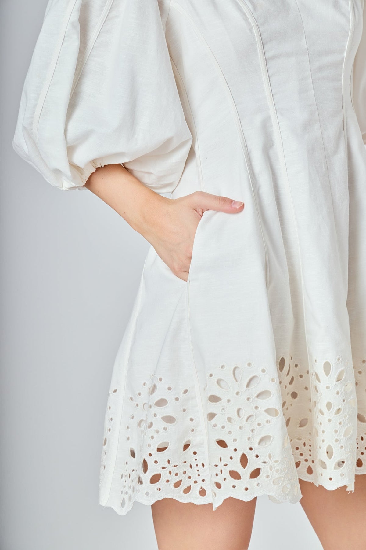 ENDLESS ROSE - Embroidered Half Sleeve Mini Dress - DRESSES available at Objectrare