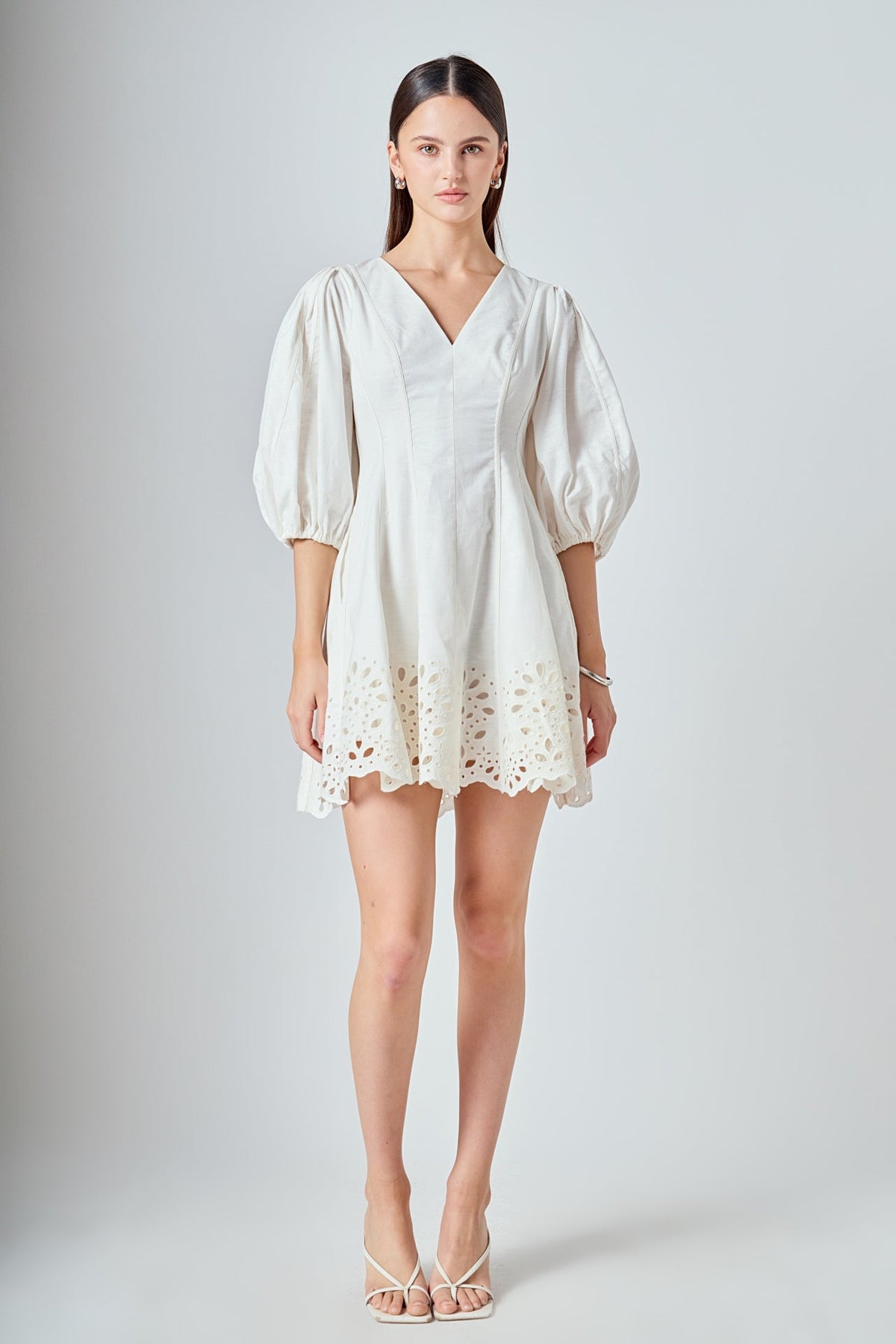 ENDLESS ROSE - Embroidered Half Sleeve Mini Dress - DRESSES available at Objectrare
