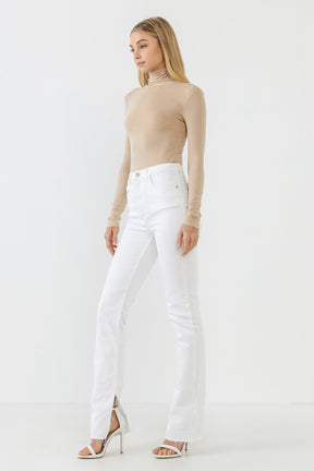 ENDLESS ROSE - Turtle Neck Long Sleeve Knit Top - TOPS available at Objectrare