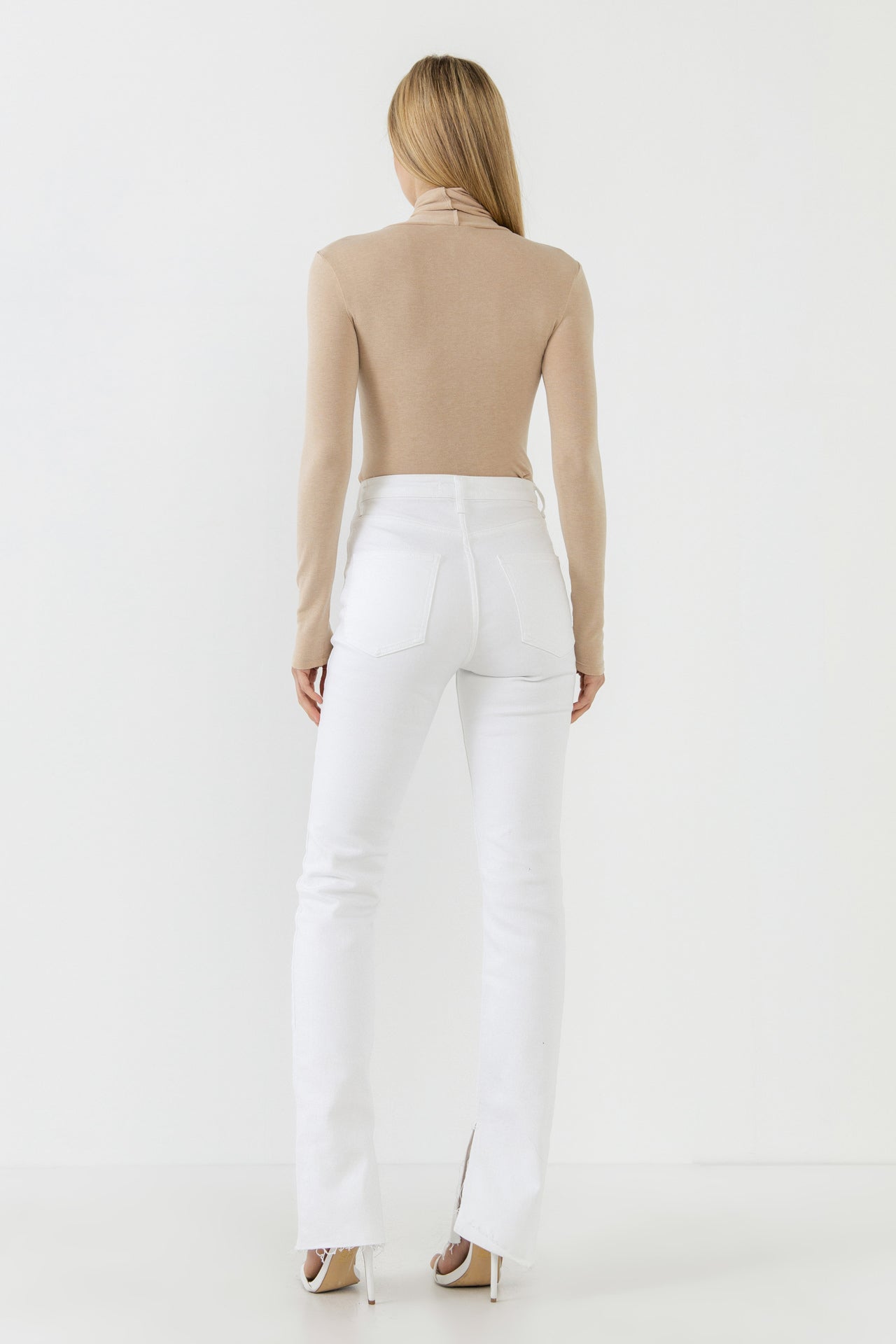 ENDLESS ROSE - Turtle Neck Long Sleeve Knit Top - TOPS available at Objectrare