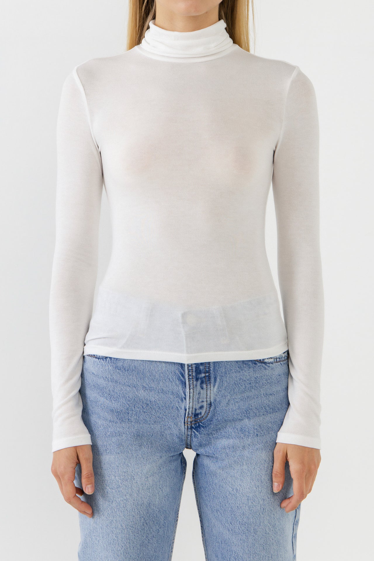 ENDLESS ROSE - Endless Rose - Turtle Neck Long Sleeve Knit Top - TOPS available at Objectrare