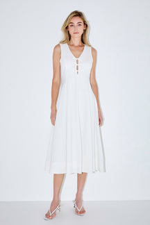 ENDLESS ROSE - Front Bow Tie Midi Dress - DRESSES available at Objectrare