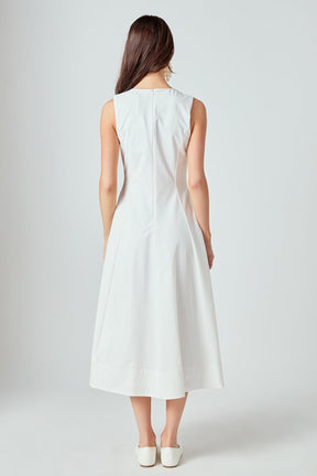 ENDLESS ROSE - Front Bow Tie Midi Dress - DRESSES available at Objectrare