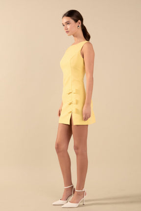 ENDLESS ROSE - Bow Slit Mini Dress - DRESSES available at Objectrare