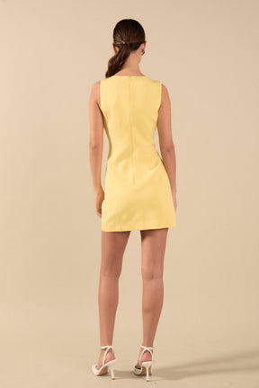 Bow Slit Mini Dress