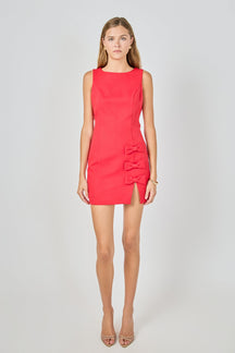 Bow Slit Mini Dress