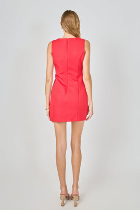 Bow Slit Mini Dress