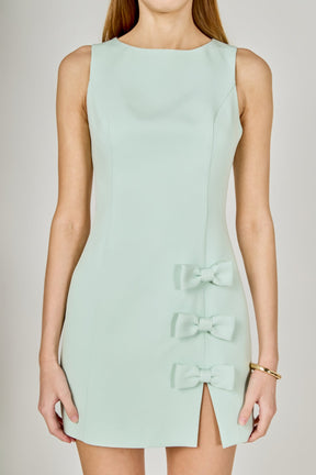 Bow Slit Mini Dress