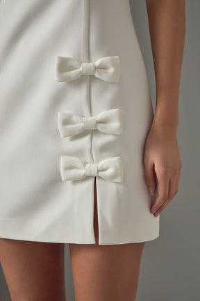 Bow Slit Mini Dress
