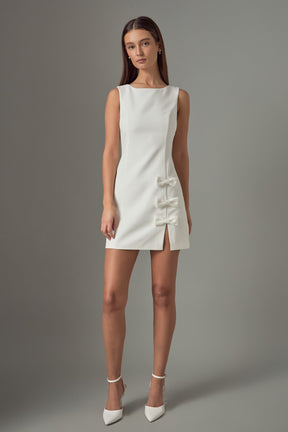 ENDLESS ROSE - Bow Slit Mini Dress - DRESSES available at Objectrare