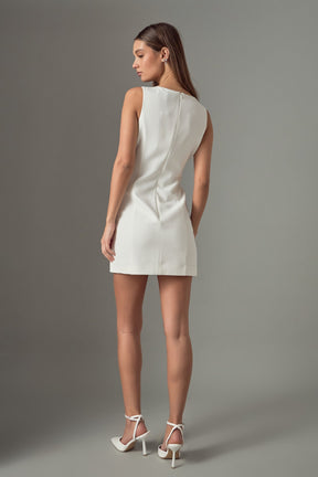 Bow Slit Mini Dress