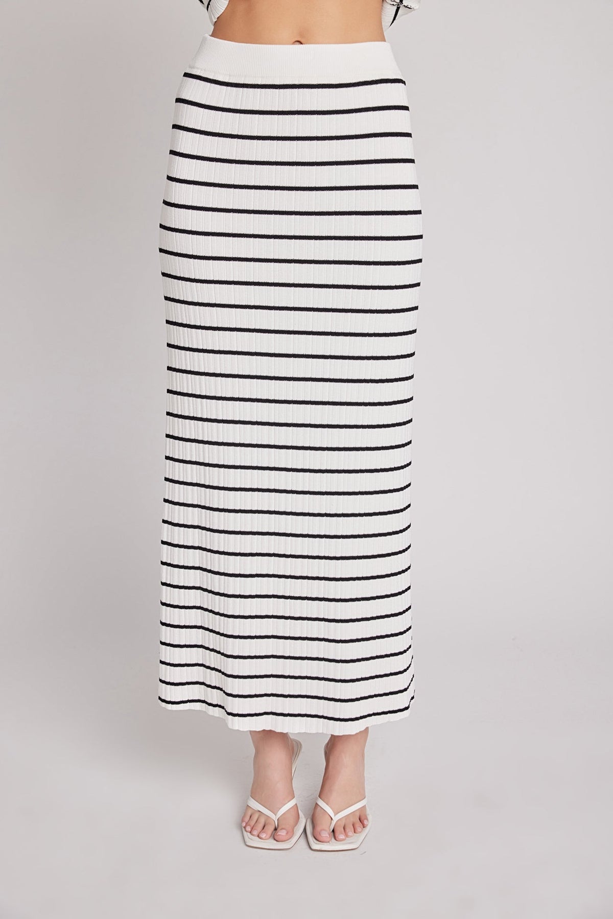 ENDLESS ROSE - Knit Striped Maxi Skirt - SKIRTS available at Objectrare