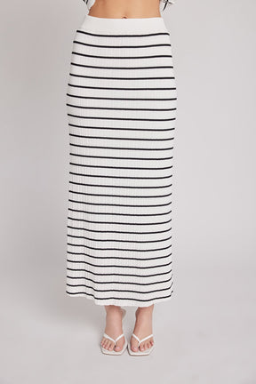 ENDLESS ROSE - Knit Striped Maxi Skirt - SKIRTS available at Objectrare