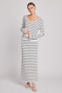 ENDLESS ROSE - Knit Striped Maxi Skirt - SKIRTS available at Objectrare
