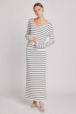 ENDLESS ROSE - Knit Striped Maxi Skirt - SKIRTS available at Objectrare