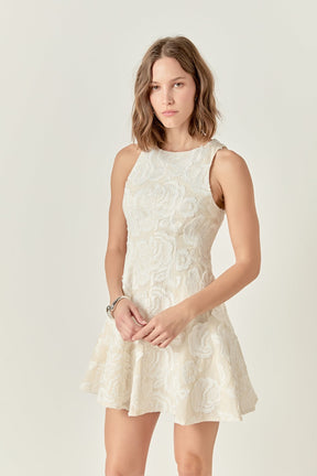 ENDLESS ROSE - Floral Embroidered Mini Dress - DRESSES available at Objectrare
