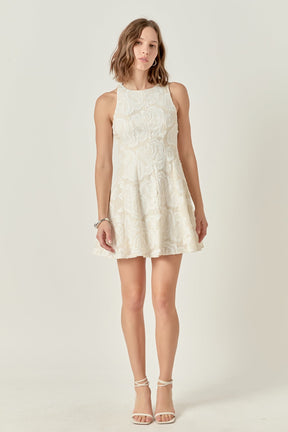ENDLESS ROSE - Floral Embroidered Mini Dress - DRESSES available at Objectrare