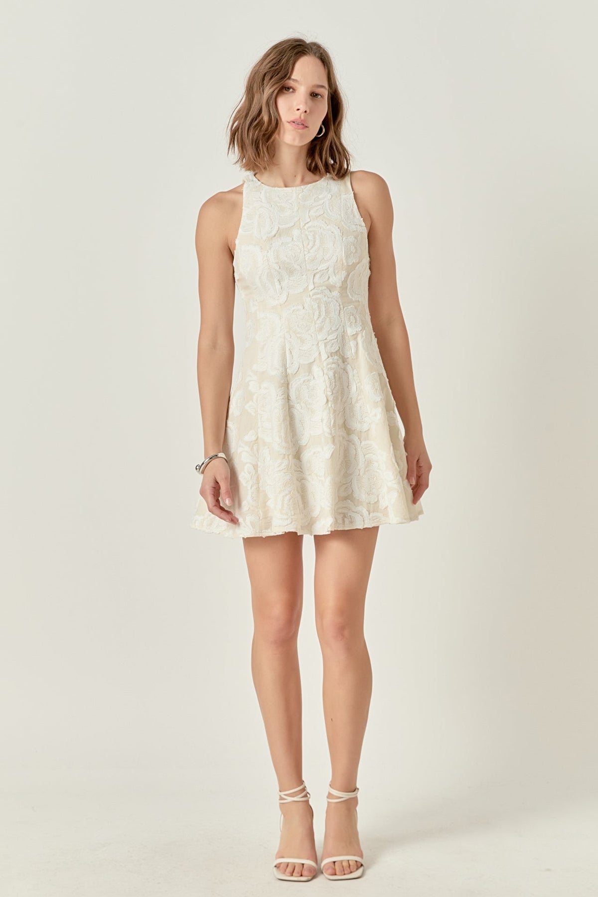 Floral Embroidered Mini Dress