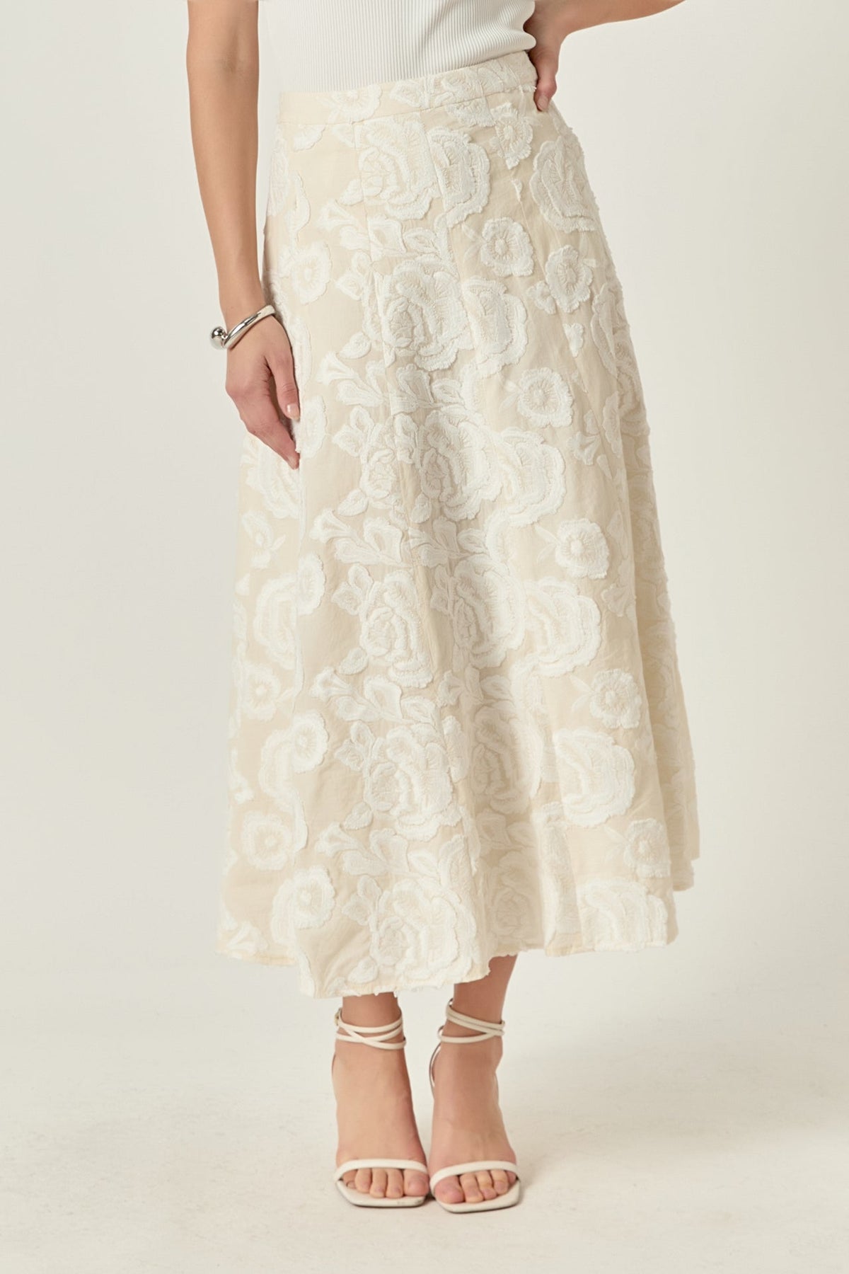 ENDLESS ROSE - Denali Floral Embroidered Maxi Skirt - SKIRTS available at Objectrare
