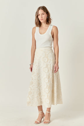 ENDLESS ROSE - Denali Floral Embroidered Maxi Skirt - SKIRTS available at Objectrare