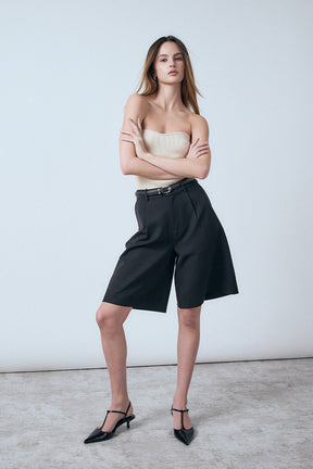 ENDLESS ROSE - Hana Fitted Knit Tube Top - TOPS available at Objectrare