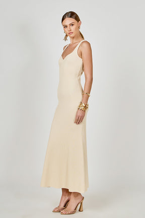 ENDLESS ROSE - Kendall Sweetheart Neckline Ribbed Knit Maxi - DRESSES available at Objectrare