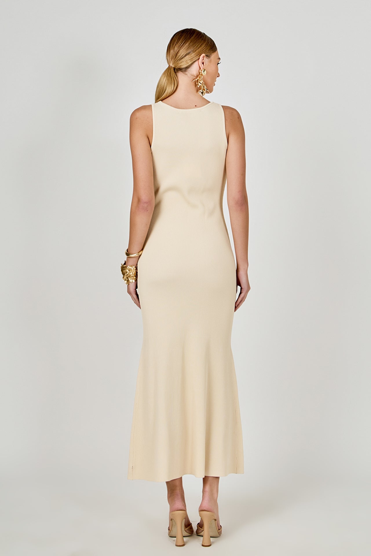 ENDLESS ROSE - Kendall Sweetheart Neckline Ribbed Knit Maxi - DRESSES available at Objectrare