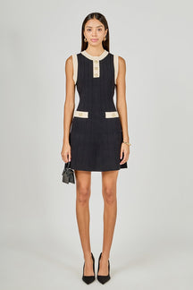 ENDLESS ROSE - Contrast Knit Mini Dress - DRESSES available at Objectrare