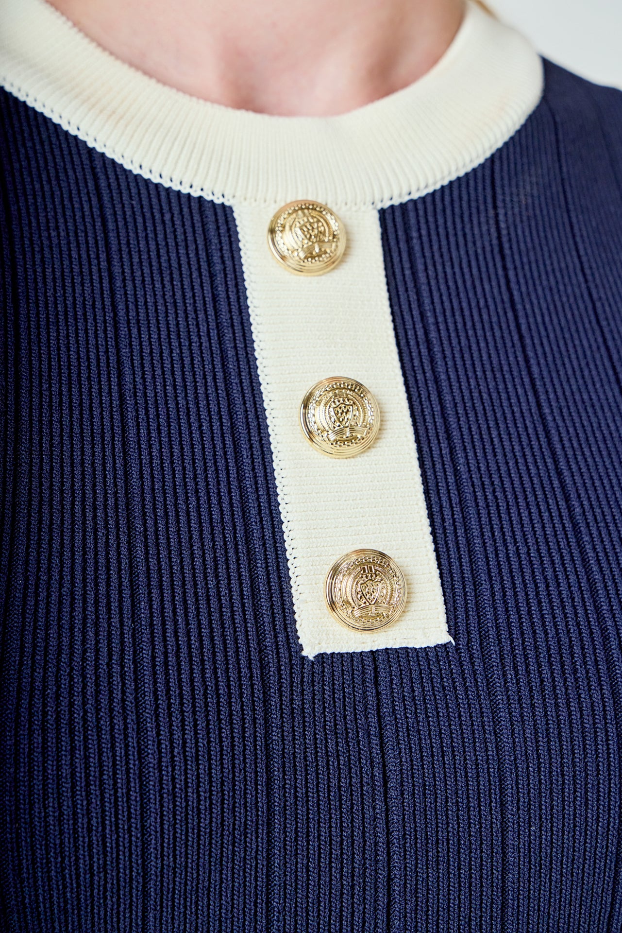 Contrast Knit Mini Dress