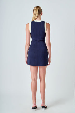 ENDLESS ROSE - Contrast Knit Mini Dress - DRESSES available at Objectrare
