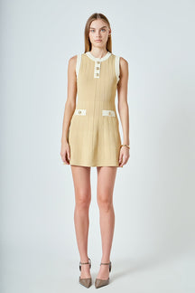 ENDLESS ROSE - Contrast Knit Mini Dress - DRESSES available at Objectrare