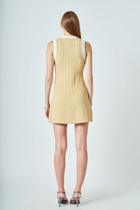 ENDLESS ROSE - Contrast Knit Mini Dress - DRESSES available at Objectrare