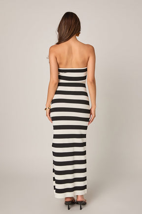 ENDLESS ROSE - Danielle Striped Cutout Maxi Dress - DRESSES available at Objectrare
