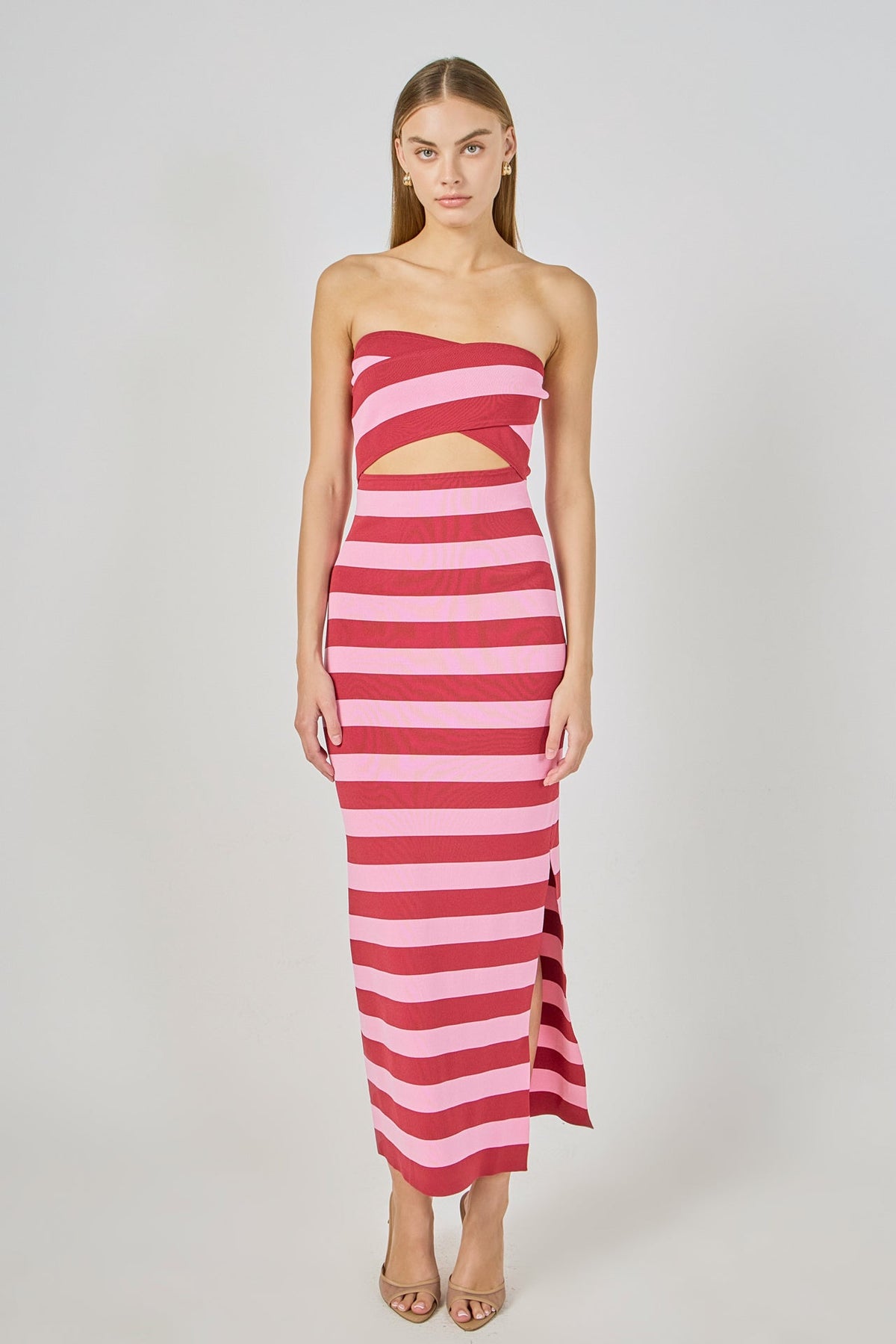 Danielle Striped Cutout Maxi Dress