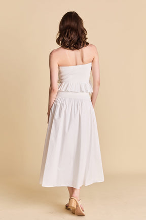 ENDLESS ROSE - Mixed Media Strapless Maxi Dress - DRESSES available at Objectrare