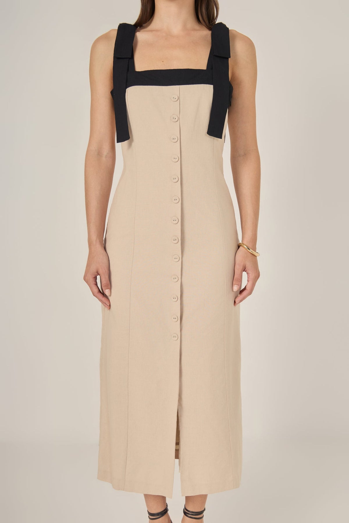 Linen Buttoned Maxi Dress