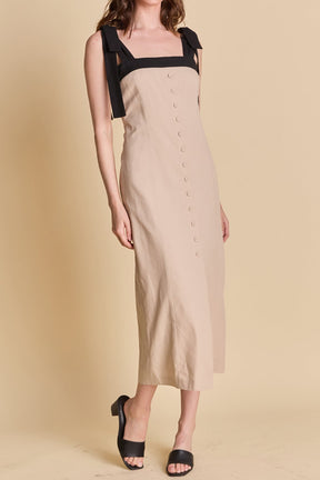 ENDLESS ROSE - Linen Buttoned Maxi Dress - DRESSES available at Objectrare