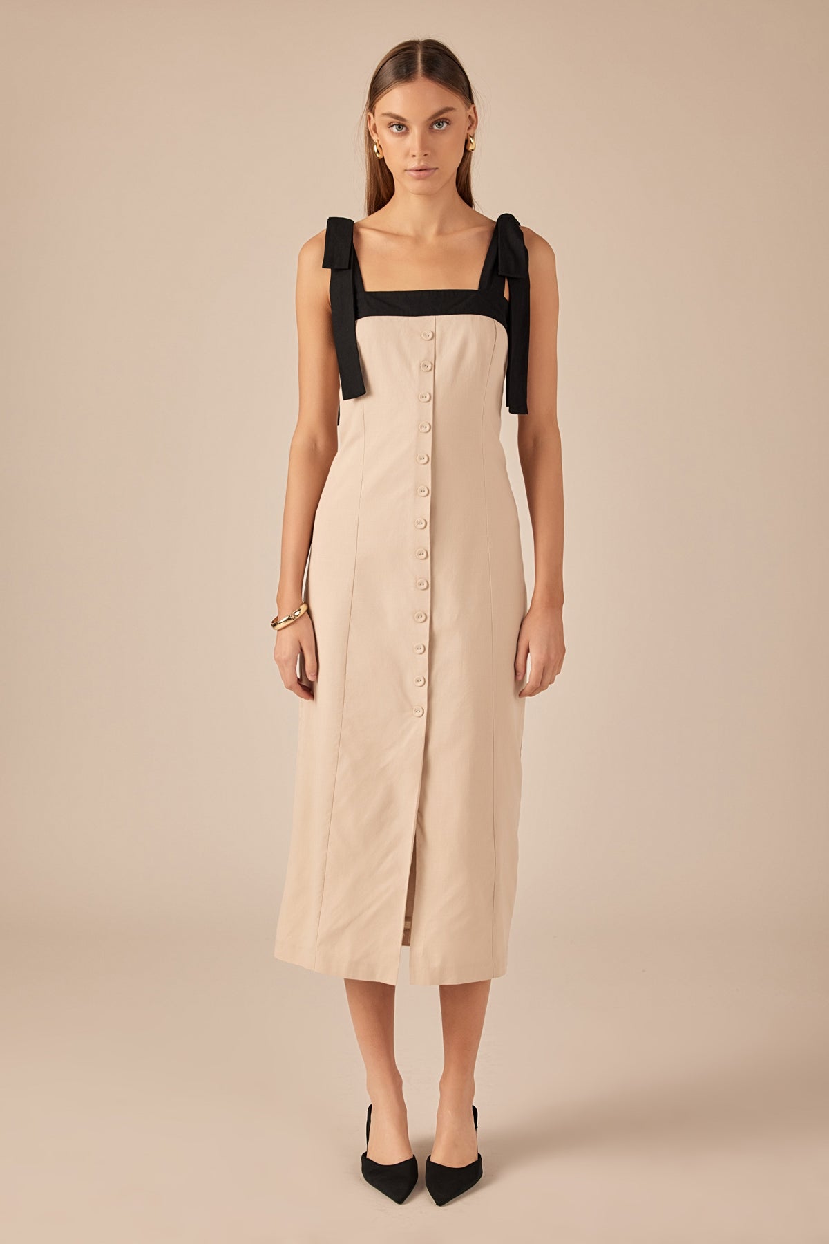 Linen Buttoned Maxi Dress