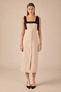 ENDLESS ROSE - Linen Buttoned Maxi Dress - DRESSES available at Objectrare