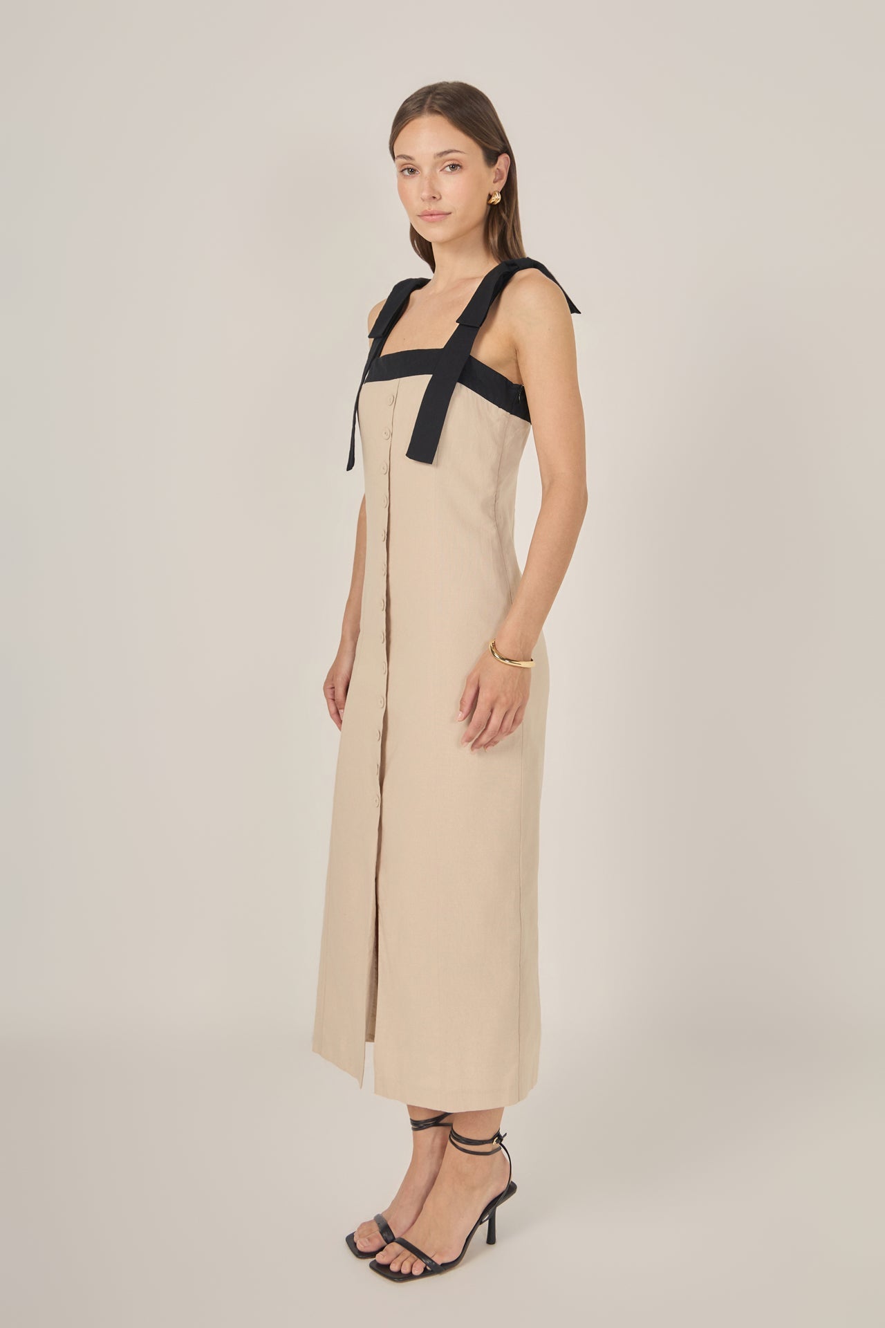 Linen Buttoned Maxi Dress