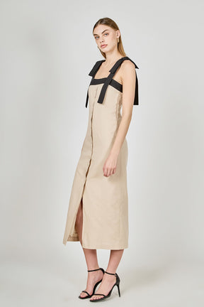 ENDLESS ROSE - Linen Buttoned Midi Dress - DRESSES available at Objectrare