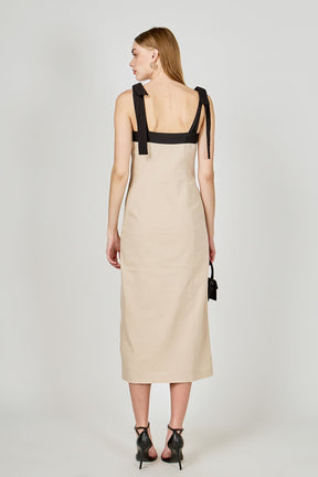 ENDLESS ROSE - Linen Buttoned Midi Dress - DRESSES available at Objectrare
