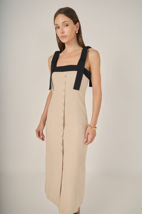 Linen Buttoned Maxi Dress