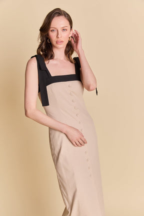 ENDLESS ROSE - Linen Buttoned Maxi Dress - DRESSES available at Objectrare
