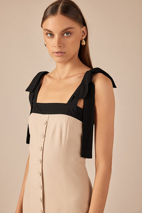 ENDLESS ROSE - Linen Buttoned Maxi Dress - DRESSES available at Objectrare