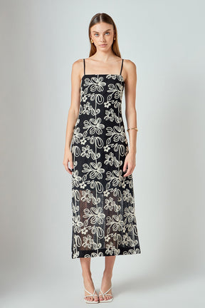 ENDLESS ROSE - Crochet Embroidered Maxi Dress - DRESSES available at Objectrare