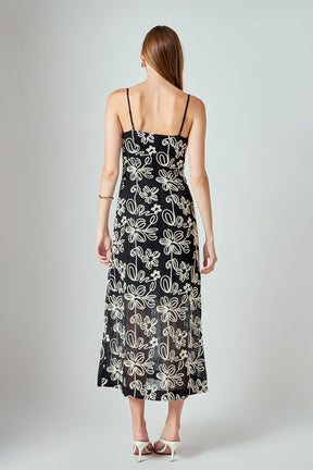ENDLESS ROSE - Crochet Embroidered Maxi Dress - DRESSES available at Objectrare